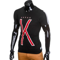 T-SHIRT MĘSKI Z NADRUKIEM S925 - CZARNY. Czarne t-shirty męskie z nadrukiem Ombre Clothing, m. Za 29,00 zł.