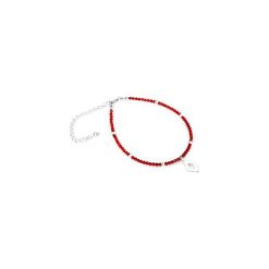 Bransoletka Koral Romb srebro. Czerwone bransoletki damskie na nogę Brazi druse jewelry, srebrne. Za 170,00 zł.