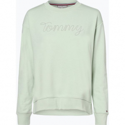 Tommy Hilfiger - Damska bluza nierozpinana, zielony. Zielone bluzy damskie TOMMY HILFIGER, xs, z napisami. Za 449,95 zł.