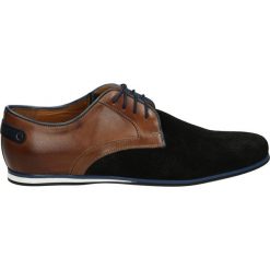 Derby męskie: Półbuty męskie - 615A NERO-BRO