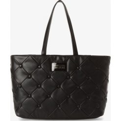 Versace Jeans - Damska torba shopper, czarny. Czarne torby damskie na zakupy Versace Jeans, bez wzorów, z jeansu, eleganckie, pikowane, bez dodatków. Za 699,95 zł.