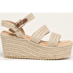 Answear - Espadryle. Brązowe koturny damskie ANSWEAR, bez obcasa, na obcasie, na klamry. W wyprzedaży za 69,90 zł.