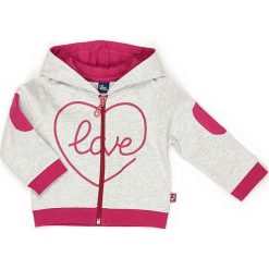 Bluza w kolorze biało-różowym. Białe bluzy niemowlęce Street Monkey, z aplikacjami, z bawełny. W wyprzedaży za 69,95 zł.