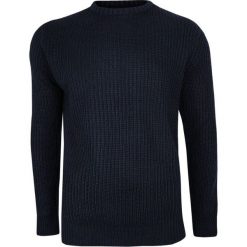 Granatowy Sweter Męski -BRAVE SOUL- Okrągły Dekolt, U-neck, Dziergany SWBRSAW19BINARYJmidnight. Niebieskie swetry męskie m, dziergany, eleganckie, z okrągłym kołnierzem. Za 79,00 zł.