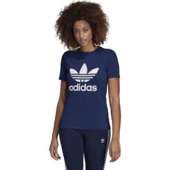 DAMSKA KOSZULKA ADIDAS ORIGINALS TREFOIL (32). Żółte koszulki damskie Adidas, bez wzorów, z bawełny, bez kołnierzyka. W wyprzedaży za 99,99 zł.