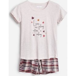 Piżama z szortami - Brązowy. Pomarańczowe piżamy damskie Reserved, xl, bez wzorów, bez rękawów. W wyprzedaży za 49,99 zł.