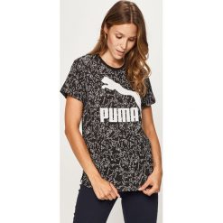 Puma - T-shirt. Czarne bluzki damskie Puma, s, bez wzorów, z elastanu, z okrągłym kołnierzem. W wyprzedaży za 119,90 zł.