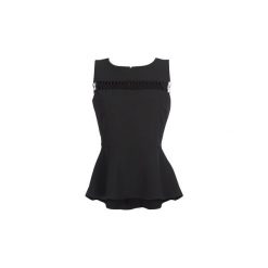 Bluzki Guess TRIXIE. Czarne bluzki damskie marki Guess, s, z aplikacjami, bez kołnierzyka, bez rękawów. Za 309,00 zł.