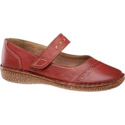 Baleriny damskie Easy Street czerwone. Czerwone baleriny damskie Easy Street, bez wzorów, ze skóry, street, bez obcasa, na obcasie. Za 119,90 zł.
