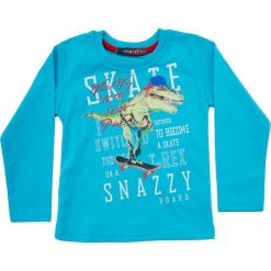 Bluzka chłopięca z aplikacją morski błękit NDZ9061. Niebieskie t-shirty chłopięce marki Fasardi, z aplikacjami. Za 39,00 zł.