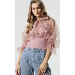 Różowa Bluzka Anniyah. Różowe bluzki damskie Born2be, s, w kwiaty, z tkaniny, boho. Za 109,99 zł.