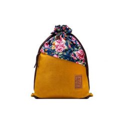 Worek Plecak FLOWERS III. Żółte plecaki damskie Aleworek, w kwiaty, z tkaniny. Za 119,00 zł.