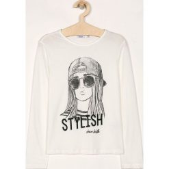 Blukids - Longsleeve dziecięcy 140-170 cm. Białe bluzki dziewczęce Blukids, z nadrukiem, z bawełny, z okrągłym kołnierzem, z długim rękawem, długie, bez kaptura. Za 29,90 zł.