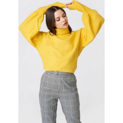 Golfy damskie: Trendyol Sweter z golfem i bufiastym rękawem – Yellow