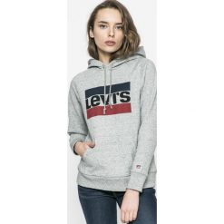 Levi's - Bluza. Szare bluzy damskie Levi's®, s, z nadrukiem, z bawełny, bez rękawów, z kapturem. W wyprzedaży za 199,90 zł.