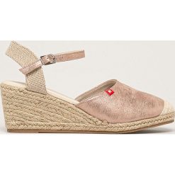 Big Star - Espadryle. Różowe koturny damskie BIG STAR, z okrągłym noskiem, bez obcasa, na obcasie, na klamry. Za 99,90 zł.