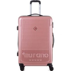 Walizka w kolorze różowego złota - 107 l. Różowe walizki Murano, Berenice, bez wzorów, z tworzywa sztucznego. W wyprzedaży za 239,95 zł.