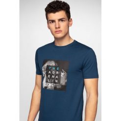 T-shirt męski TSM001 - granat. Szare koszulki męskie 4f, m, bez wzorów, bez kołnierzyka. Za 39,99 zł.