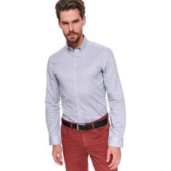 Koszula długi rękaw męska regular fit. Szare koszule męskie Top Secret, na wiosnę, m, bez wzorów, z bawełny, bez kołnierzyka, z długim rękawem. W wyprzedaży za 69,99 zł.