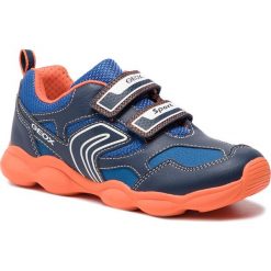 Sneakersy GEOX - J Munfrey B. A J844BA 0BU11 C0820 S Navy/Orange. Niebieskie trampki chłopięce Geox, bez wzorów, ze skóry ekologicznej, na rzepy. W wyprzedaży za 209,00 zł.