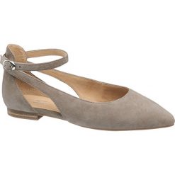 Baleriny damskie 5th Avenue szarobrązowe. Szare baleriny damskie 5th Avenue, bez wzorów, ze skóry, bez obcasa, na obcasie. Za 139,90 zł.