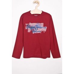 Pepe Jeans - Longsleeve dziecięcy 122-180 cm. Niebieskie t-shirty chłopięce Pepe Jeans, z nadrukiem, z bawełny, z długim rękawem. W wyprzedaży za 59,90 zł.