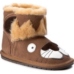 Buty EMU AUSTRALIA - Leo Lion Walker B11433 Chestnut. Pomarańczowe kozaki damskie sznurowane marki EMU Australia, z wełny, przed kolano, na wysokim obcasie. W wyprzedaży za 179,00 zł.