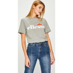 Ellesse - Top. Białe bluzki damskie marki Ellesse, z nadrukiem, z bawełny, z okrągłym kołnierzem, z krótkim rękawem. Za 99,90 zł.