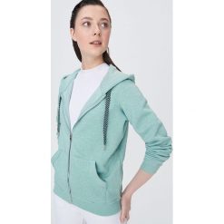 Rozpinana bluza z kapturem - Turkusowy. Niebieskie bluzy damskie Sinsay, s, bez wzorów, bez rękawów, z kapturem. Za 49,99 zł.