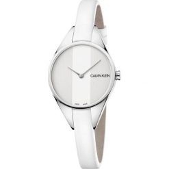 Calvin Klein Rebel Zegarek Biały Srebrny. Szare zegarki damskie Calvin Klein, srebrne. Za 917,95 zł.