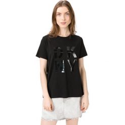 DKNY Koszulka Czarny. Czarne topy damskie DKNY, xs, z nadrukiem, z elastanu, bez kołnierzyka. Za 221,95 zł.