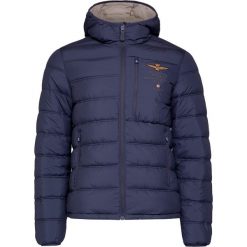 Kurtka puchowa AERONAUTICA MILITARE. Żółte płaszcze męskie Aeronautica Militare, bez wzorów, z puchu, z kapturem. Za 1600,00 zł.