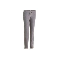 Spodnie dresowe Slim Gym & Pilates 500 damskie. Szare spodnie sportowe damskie marki DOMYOS, z bawełny. W wyprzedaży za 49,99 zł.