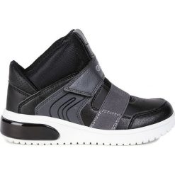 Geox - Buty dziecięce. Czarne trampki chłopięce Geox, bez wzorów, z materiału, sportowe, bez zapięcia. W wyprzedaży za 219,90 zł.