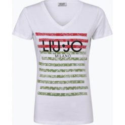Liu Jo Collection - T-shirt damski, beżowy. Brązowe t-shirty damskie Liu Jo Collection, l, w paski, bez kołnierzyka. Za 269,95 zł.