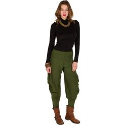 Rurki damskie: Spodnie w kolorze khaki