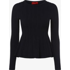 HUGO - Sweter damski – Sierita, niebieski. Niebieskie swetry damskie HUGO, xl, bez wzorów, z materiału, bez rękawów, bez kaptura. Za 699,95 zł.