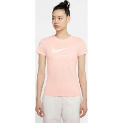 Nike Koszulka Beżowy. Brązowe koszulki damskie Nike, xl, z nadrukiem, z bawełny, bez kołnierzyka. Za 111,95 zł.