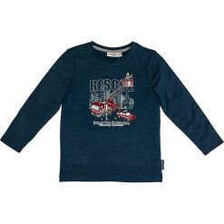Koszulka "Fire" w kolorze granatowym. Niebieskie t-shirty chłopięce Salt and Pepper, z nadrukiem, z bawełny, z długim rękawem. W wyprzedaży za 35,95 zł.