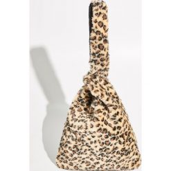 Torba Hobo w panterkę - Brązowy. Brązowe torebki klasyczne damskie marki Sinsay, z motywem zwierzęcym. Za 49,99 zł.