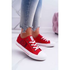 Damskie Trampki Cross Jeans Czerwone DD2R4072. Czerwone trampki i tenisówki damskie Cross Jeans, z aplikacjami, z jeansu, na sznurówki. Za 99,00 zł.