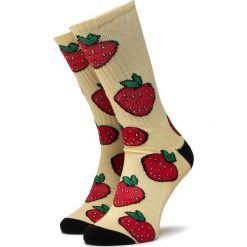Skarpety Wysokie Unisex HUF - Strawberry Sock SK0046 r.OS Pale Lemon. Żółte skarpetki damskie HUF, bez wzorów, z bawełny. Za 69,00 zł.