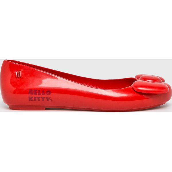 Melissa - Baleriny Space Love + Hello Kitt. Czerwone baleriny damskie Melissa, z motywem z bajki, z materiału, bez obcasa. W wyprzedaży za 239,90 zł.