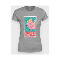 Koszulka damska I am unicorn. Koszulki damskie MegaKoszulki, m, bez wzorów, z bawełny, z podwójnym kołnierzykiem, bez rękawów. Za 59,90 zł.