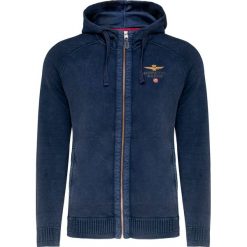 Sweter AERONAUTICA MILITARE Granatowy. Niebieskie swetry męskie marki Aeronautica Militare, bez wzorów, z bawełny, z kapturem, z kapturem. Za 720,00 zł.