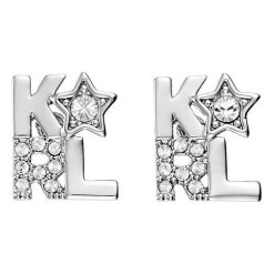 Karl Lagerfeld - Kolczyki. Szare kolczyki damskie KARL LAGERFELD, z kryształem, metalowe. Za 249,90 zł.