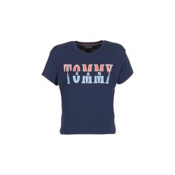 T-shirty z krótkim rękawem Tommy Jeans TJW RETRO LOGO TEE. Niebieskie t-shirty damskie Tommy Jeans, l, z jeansu. Za 179,00 zł.