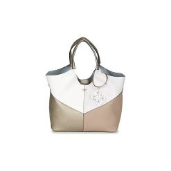 Torby na ramię Guess FLORA SHOPPER. Brązowe shopper bag damskie Guess, z aplikacjami, na ramię. Za 511,20 zł.