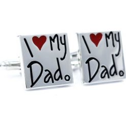 Srebrne spinki do mankietów - I love my Dad U48. Szare spinki do mankietów męskie Modini Moda Męska, srebrne. W wyprzedaży za 49,51 zł.