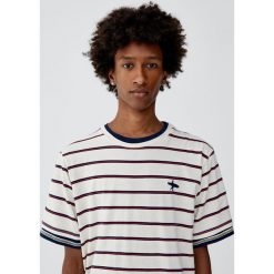 Koszulka w paski vintage. Zielone koszulki męskie Pull&Bear, m, w paski, vintage, bez kołnierzyka, z krótkim rękawem, krótkie. Za 34,90 zł.